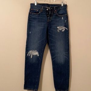 Levi’s button fly ripped jeans